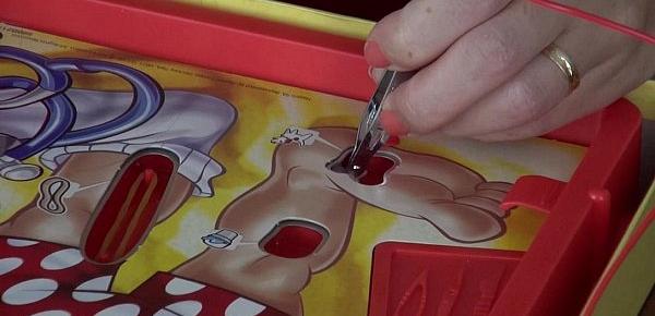  Cute, fun pornstars play operation boardgame